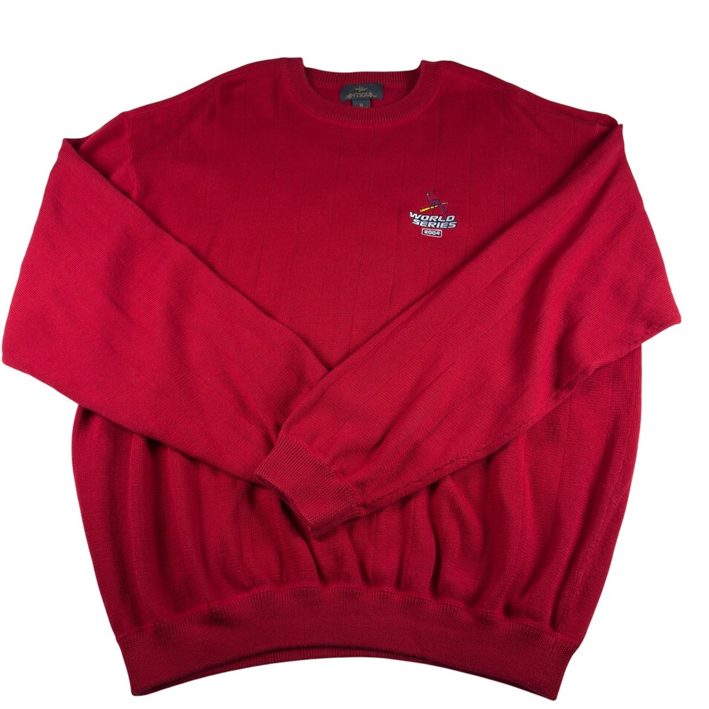 Vintage Antigua St. Louis‎ Cardinals World Series 2004 Crew Neck Sweater XL Red